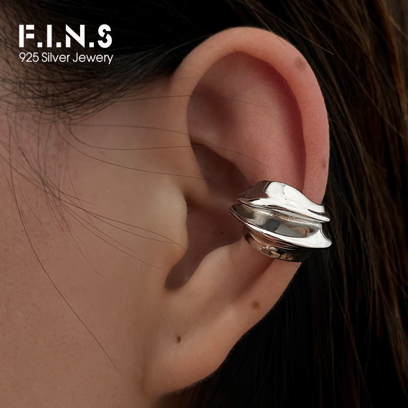 Ear Cuff No Piercing - F.I.N.S 1 adet abartılı geniş S925