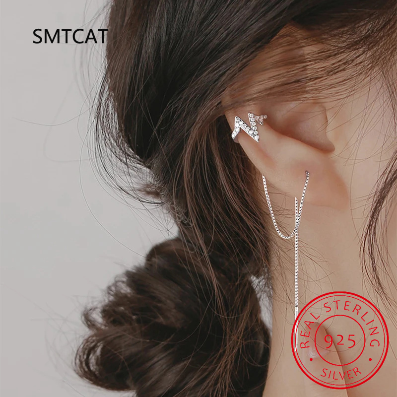 Gerçek 925 ayar gümüş çift zin - Ear Cuff No Piercing incelemesi ve fiyatı