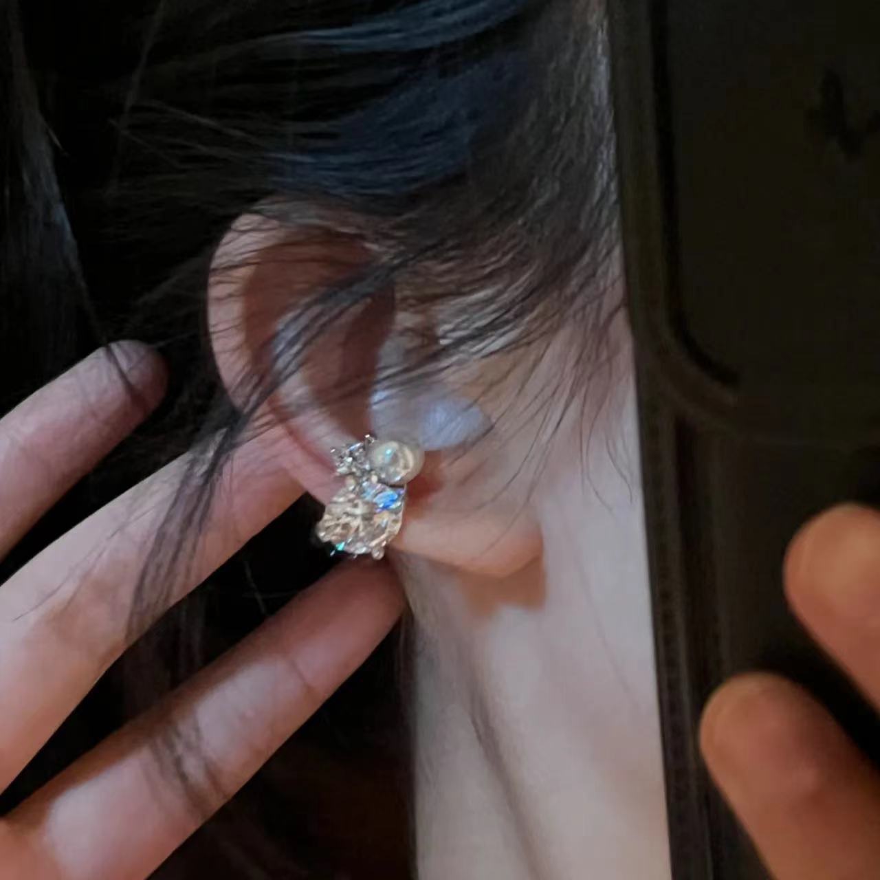 1 adet parlak taklit inci zirk - Ear Cuff No Piercing incelemesi ve fiyatı