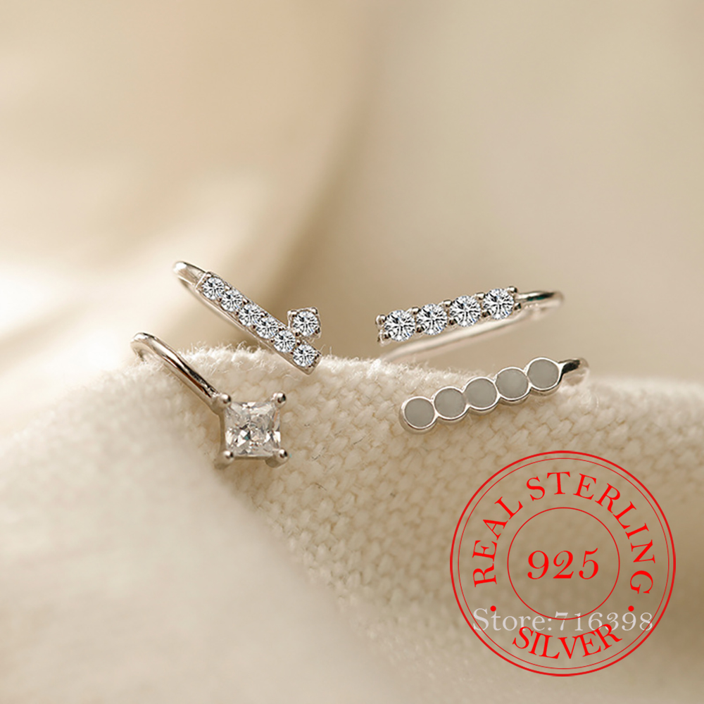 925 Ayar Gümüş Asimetrik Kübik - Ear Cuff No Piercing incelemesi ve fiyatı